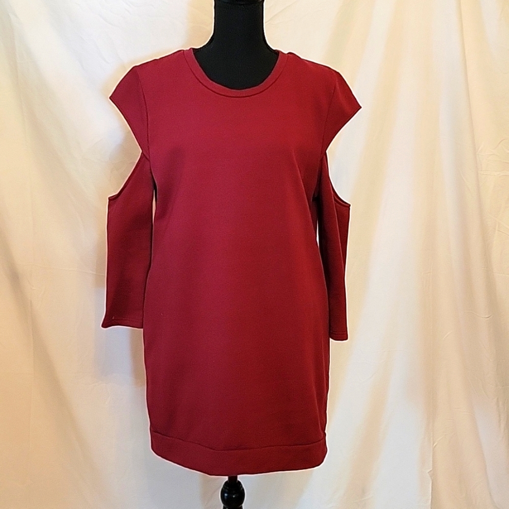Burgandy sweat shirt dress/tunic